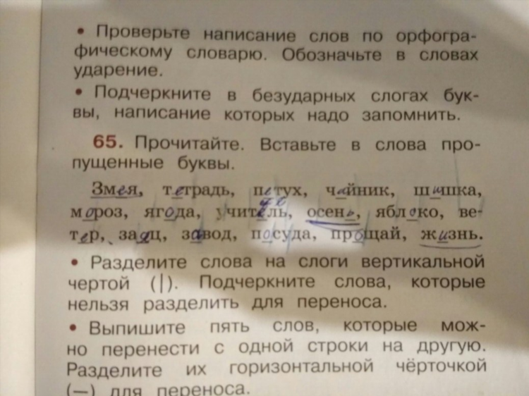 Слово объявление для переноса как разделить